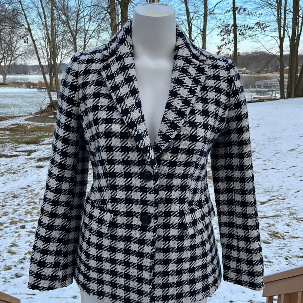 Talbots wool-blend checkered blazer S